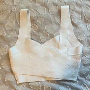 Aritzia sculp knit wrap crop tank top